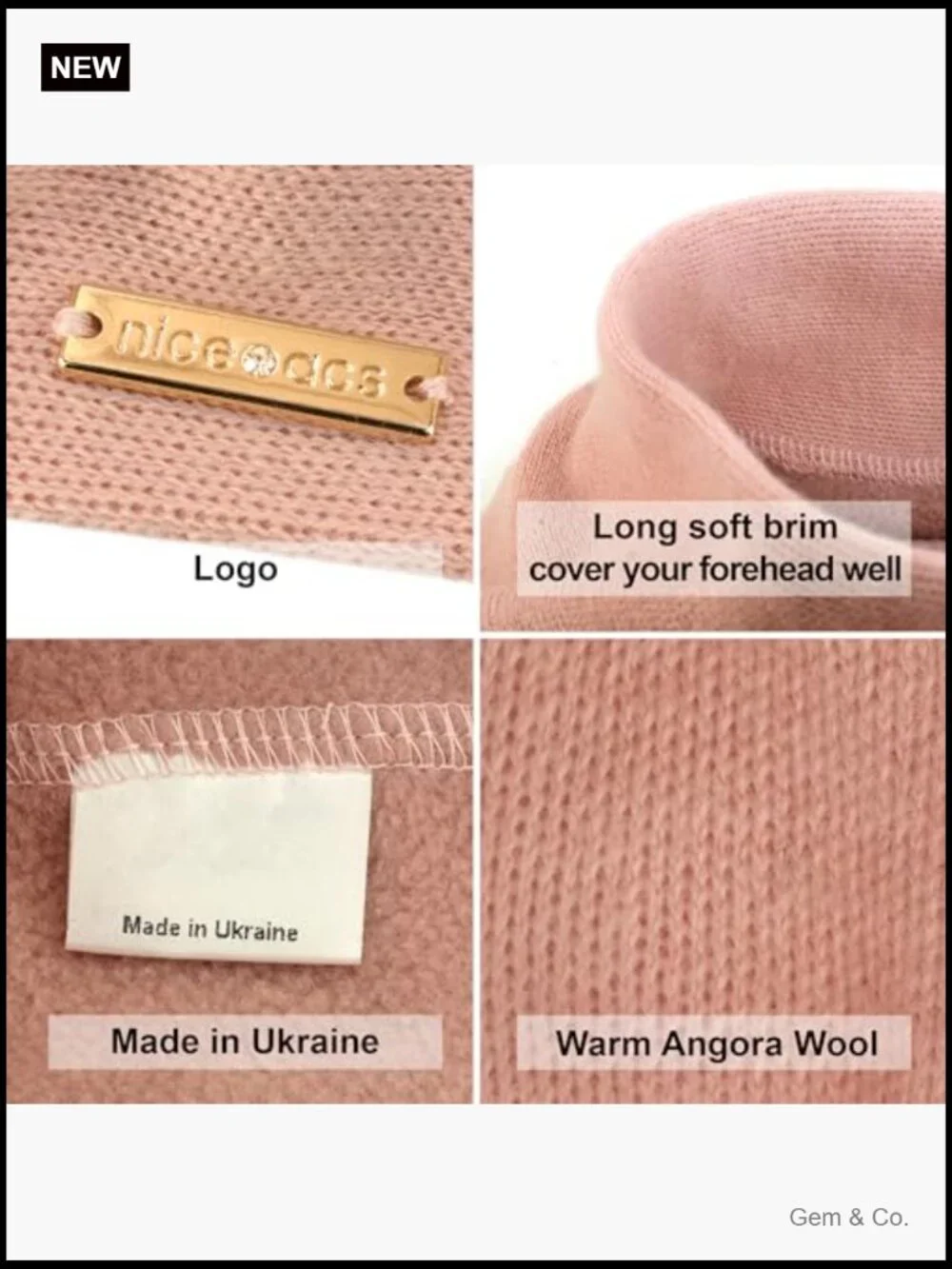 Lined Wool Angora Knit Beret - Cozy Winter French Paris Hat for Women
